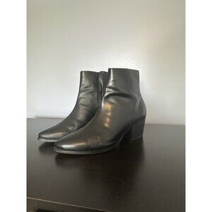 Autumn Formal Leather Men's Chelsea Ankle Boots Side Zip Moto Punk Dress Shoes